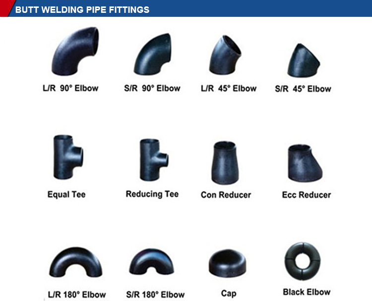 Carbon Steel 90 Gelar panjang Radius Butt Weld Siku