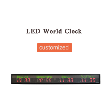 Zhongxiaoxiaoo 4-time Zone LED Digital World Clock Display