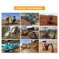 1000 kg Crawler Euro v Standard Mini Excavator Mini Digger