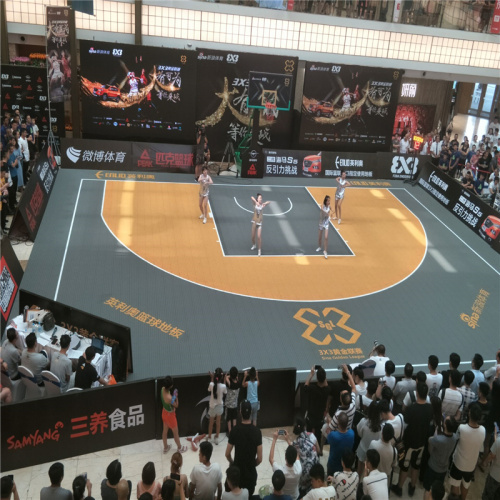 Pavimenti sportivi da basket all&#39;aperto approvato dalla FIBA ​​modulare per 3 su 3