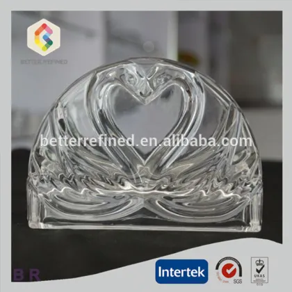 Elegent "Kissing Swans" Crystal Napkin Holder