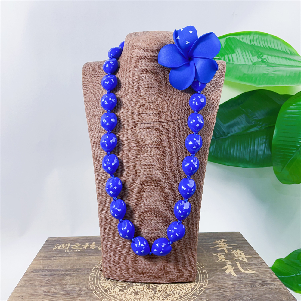 Color brilhante Kukui Nut Graduation Lei com Micronésia