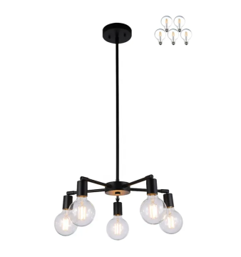 Black Modern Indoor LED Pendant Light Glass Ball Chandelier for Home/Hotel/Bar/Restaurant