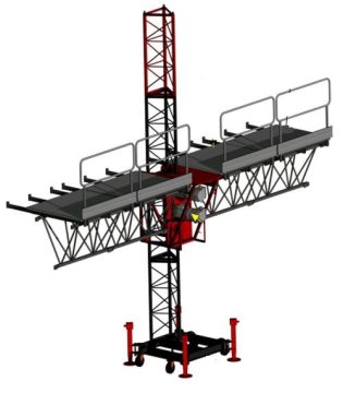 Aerial Single Lifting Mast Climbing Work Platform For Building Decoration 150m Height