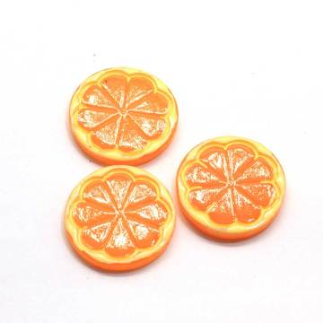 Cabujón de resina de rebanada naranja de simulación de súper calidad para adornos de concha de teléfono de juguete DIY o decoración de dormitorio de niños