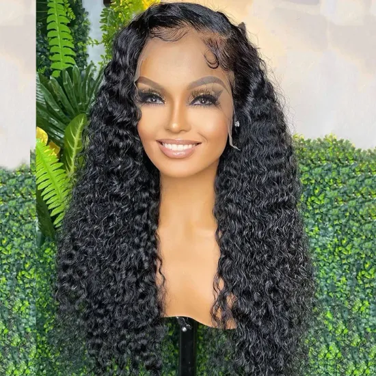 Wet and Wave Curly Wig Women 13X4 Transparent Swiss Lace Frontal Wigs  Unprocessed Raw Remy Lace Frontal Wig