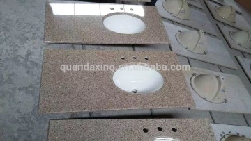 China G682 Golden Yellow Granite Vanity Tops with Oval Ceramic Sinks