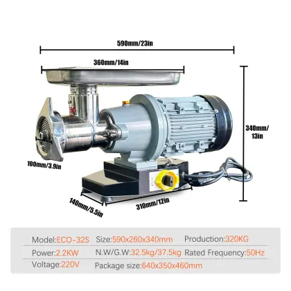 Customizable 2.2KW High-Power Stainless Steel Meat Grinder ECO-32S for Farms