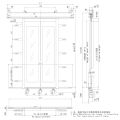 Dispositivo de porta de aterrissagem de abertura central de portas de vidro