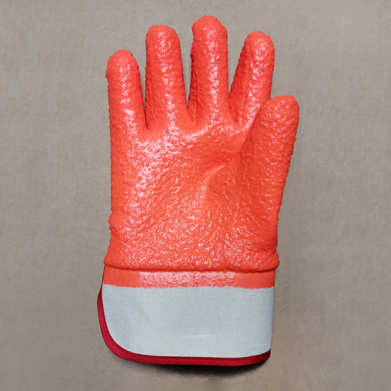 PVC coated acupuncture cotton linning anti slip glove