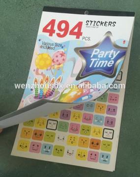 Full color softcover Children Party-time sticker book printing