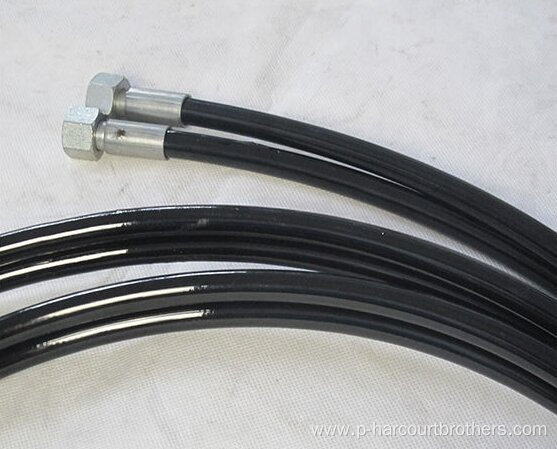 Elastomer PU HOSE Two Fiber Braid Black Color 3/8