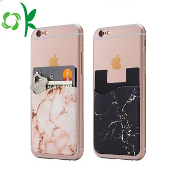 Fashion Silicone Phone Wallet Marble 3M Card Holder