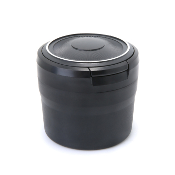 Custom Business Freebies: LED Lighted Black Flip Logo Cup & Car Ashtray