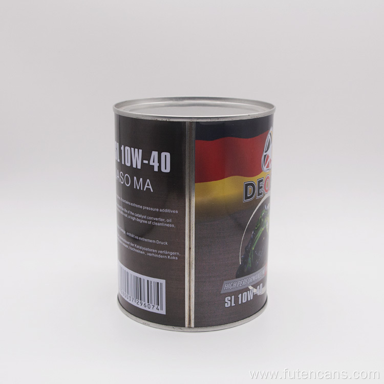 1L Round Empty Engine Oil Tin Can