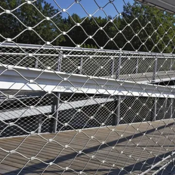 Stainless Steel 304 316L Wire Rope Mesh Balustrade Infill for Riverside Protection