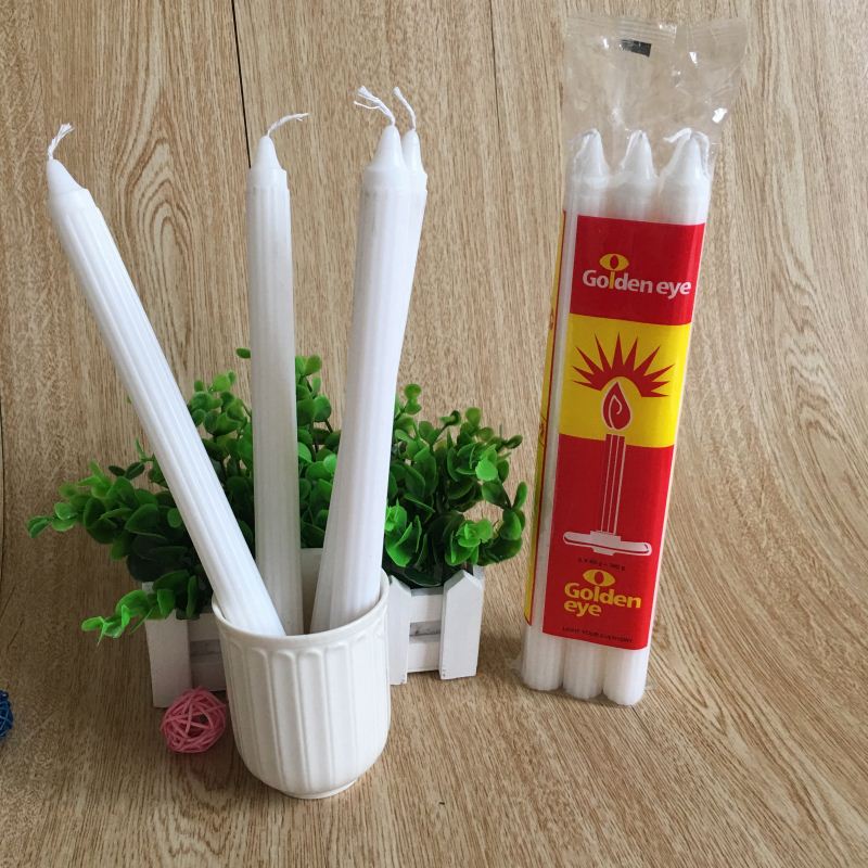 Vela de parafina blanca votiva con velas estriadas