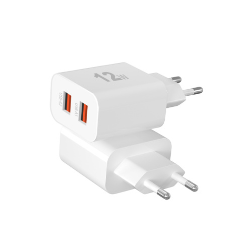 Dual Ports 12W USB Wall Charger for Cellphones