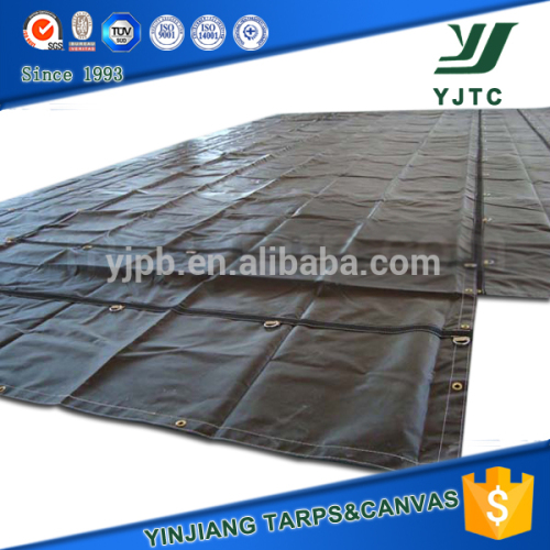 18Oz/14Oz Lumber Tarp 24ftx27ft (8' Drop )-BLACK Flatbed Truck Tarps