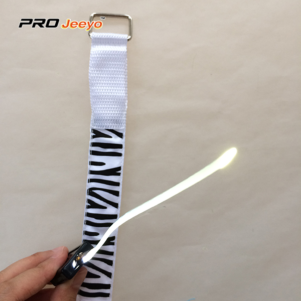 Reflective Led Light White Zebra Print Armband Wb Mbw001