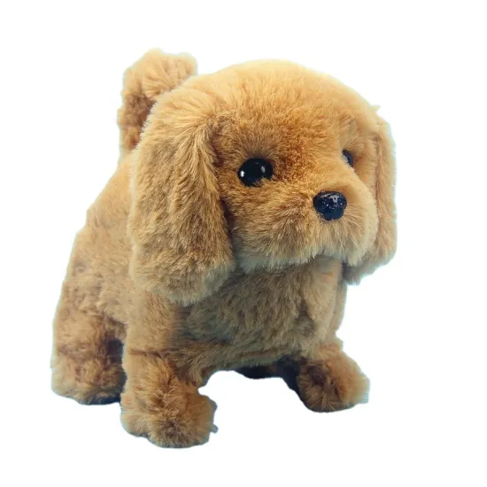 Factory direct selling electric plush toy dog walking teddy bear dog toy soft battery dog simulation  kids electric toy