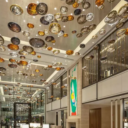 Artistic Club Hotel Atrium Aerial Pendant Lamp