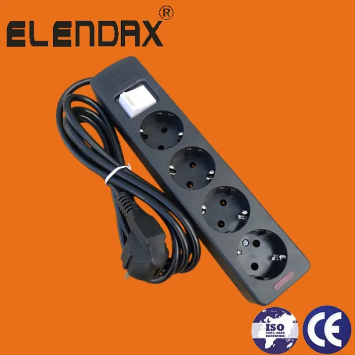 Европейский 4-контактный удлинитель шнура питания E5004ES
