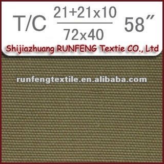 T/C Polyester Cotton Factory/School/Nurse/Police/Chef/Workwear/Uniform Fabric 21+21x10 72x46
