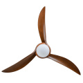 Wooden smart ceiling fan with three blades