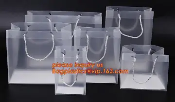 PP frosted supermarket plastic packaging bag shopping gift packaging bag, PP Handle Bag, Gift Rope Handle PP Bag