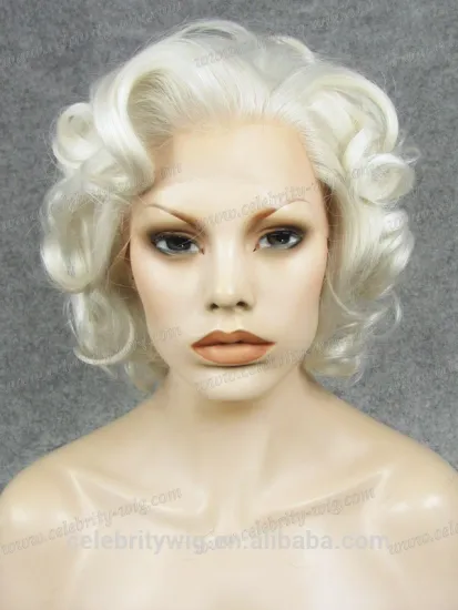 Wholesale big curly silver synthetic wigs lace front box braid wig