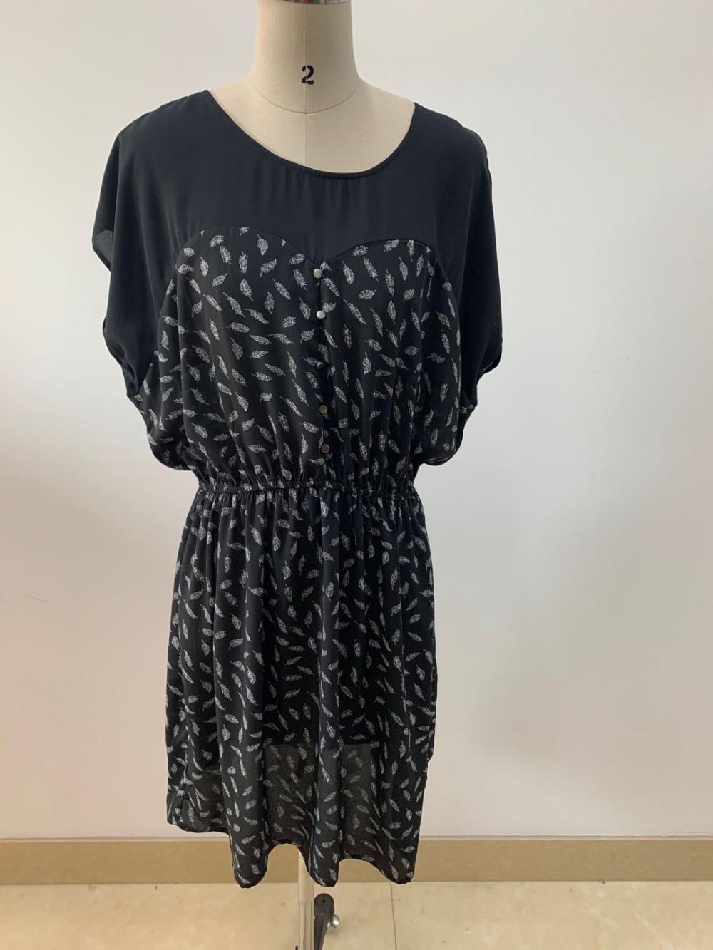 Print Sleeveless Chiffon Knee-Length Dress
