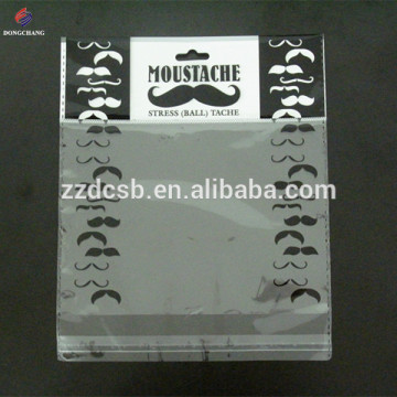 Self adhesive seal custom printed bopp plastic header bag with hang hole
