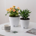 Agua de flores de plástico con autorriego automático de doble capa blanca