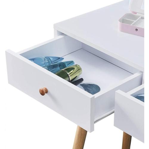 White Dressing Table with LED Lights Mirror