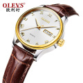 OLEVS Merk Horloge voor Man Lederen Sport Casual Quartz Horloge Kalender Minimalistische Luxe Paar Horloges Voor Man Vrouw Minnaar