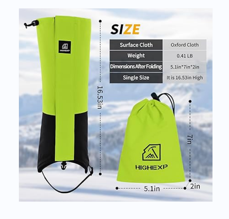 Leg Gaiters Waterproof Adjustable Shoe Snow