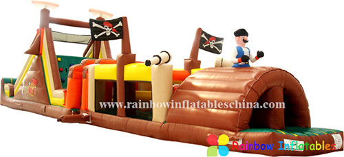 Kids Popular Bouncy Pirate Theme Obstacle Course for Sale (RB5055)