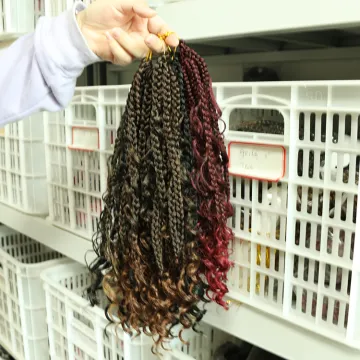 Wholesale 14 inches boho box braid bohemian box crochet hair messy boho goddess faux river braid