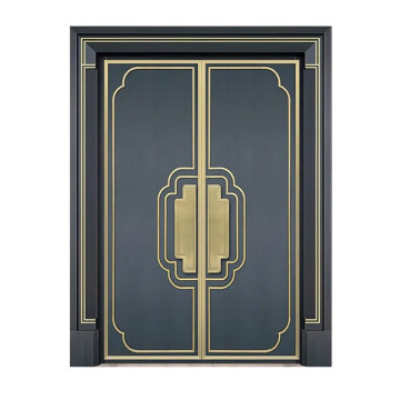 Porte de bronze double en métal personnalisé pour la porte de sécurité avant de la villa