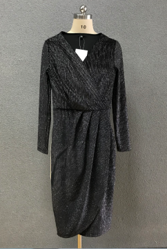 women's black sexy dress with silver