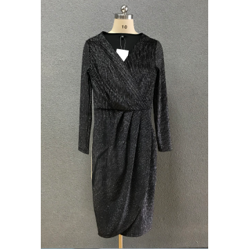 women's black sexy dress with silver