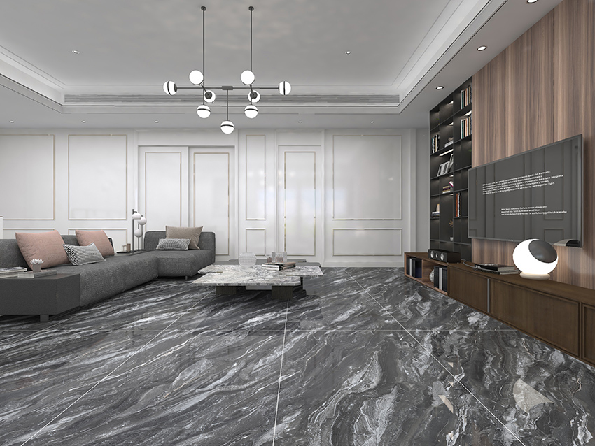 Dark Grey Marble Texture Construction Ceramic Floor Tile