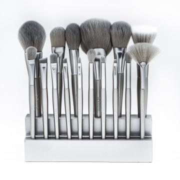 16 PCS Silver Makeup Brush Set