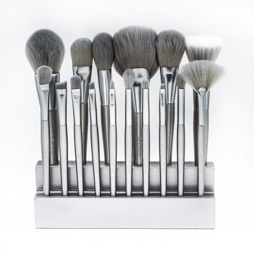 Ensemble de pinceaux de maquillage en argent de 16 PCS