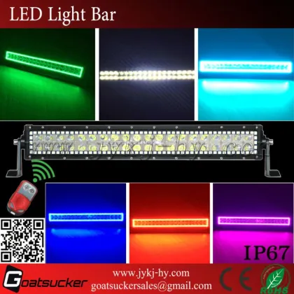 50" 288w Remote Battery Halo Ring RGB color changing Light Bar halos with Flood&Spot Beam