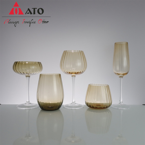 ATO Vintage Goblet Wine glass Ribbed Wine Glass