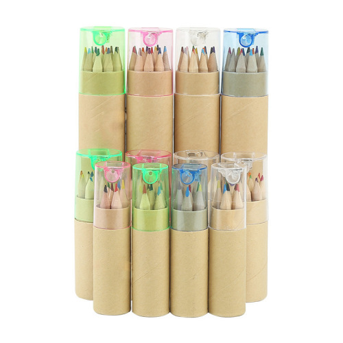 12Colors Kids Color Pencil Kraft Paper Paper Box