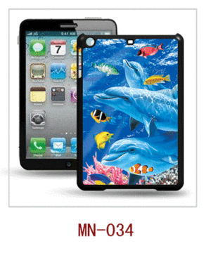 Baleia imagens Ipad Mini caso pc 3d, caso com imagens 3d, pc caso revestimento de borracha, várias cores disponíveis