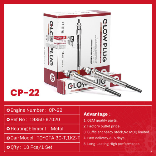 Glow Plug CP-22 19850-67020 لـ Toyota